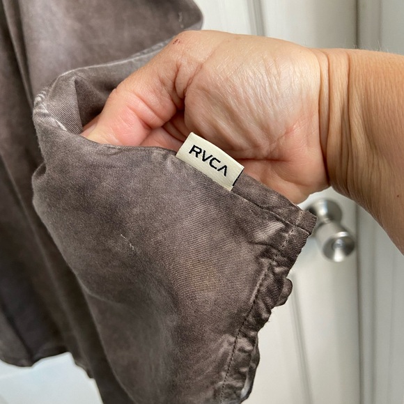 RVCA Tunnel Vision Tank Top Size Small Gray Long A-Line V-Neck - Picture 2 of 5